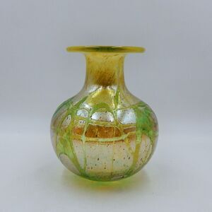 Atelier Beranek Art Glass Vase Czech Republic Handmade 7-1/2 Signed Iridescent